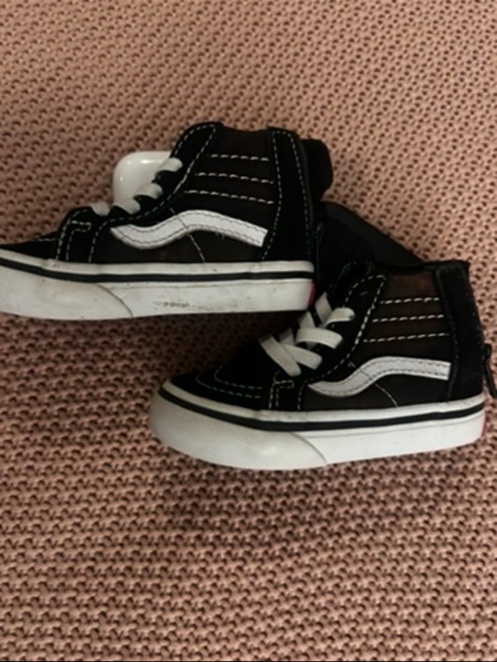 Vans Toddler Sk8-Hi Zip Black & White High Top Sneakers Size 4.5